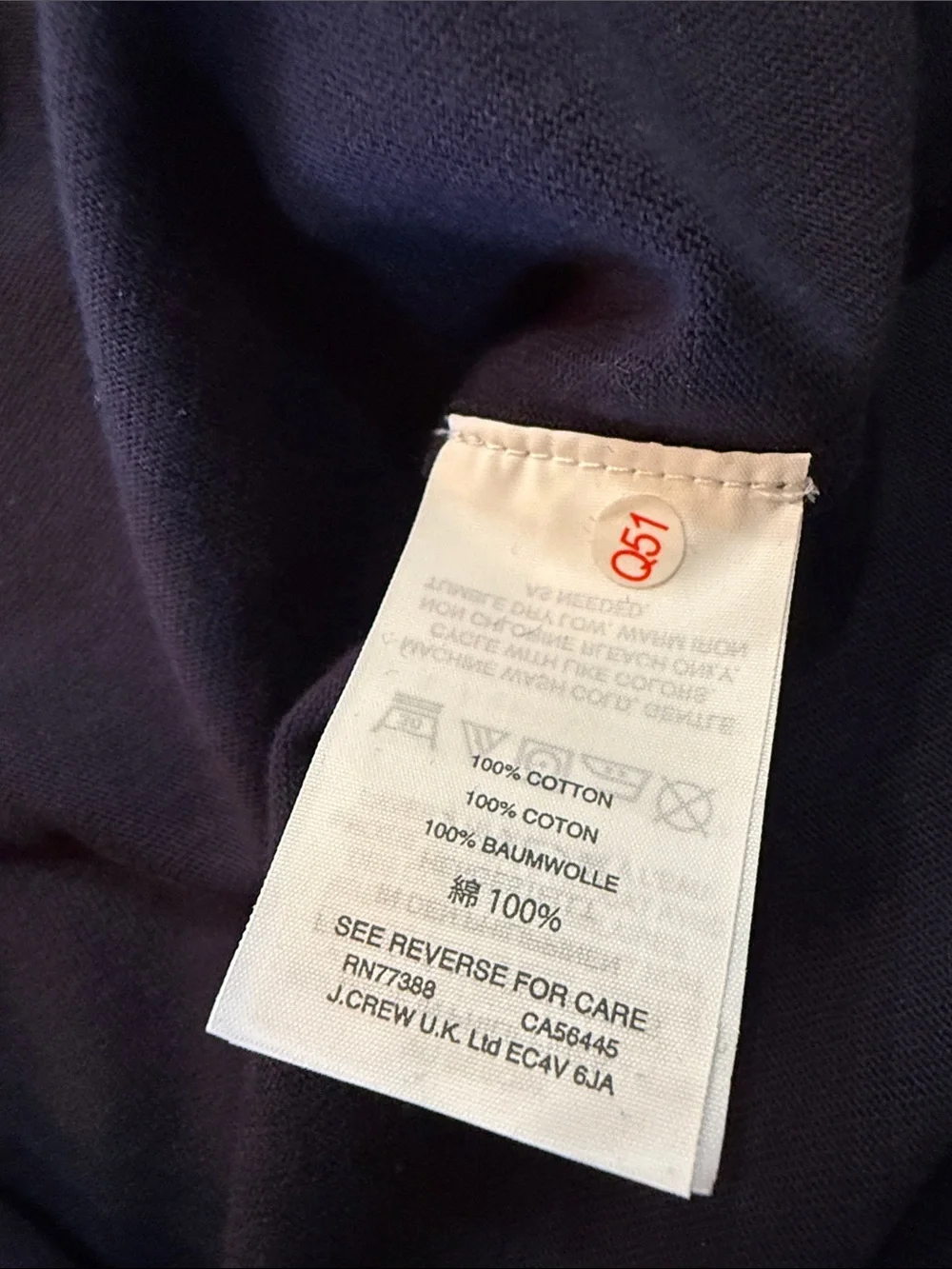 NWT J. Crew Classic Cotton Navy Long Sleeve Women's Dress Size 12